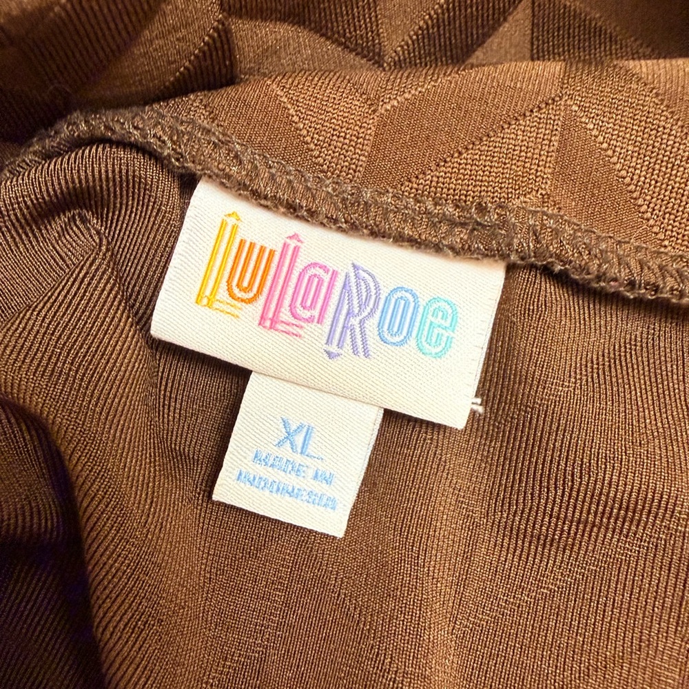 LuLaRoe cassie pencil skirt in chocolate brown Geometric Design - Picture 3 of 3